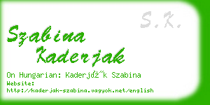 szabina kaderjak business card